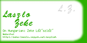 laszlo zeke business card